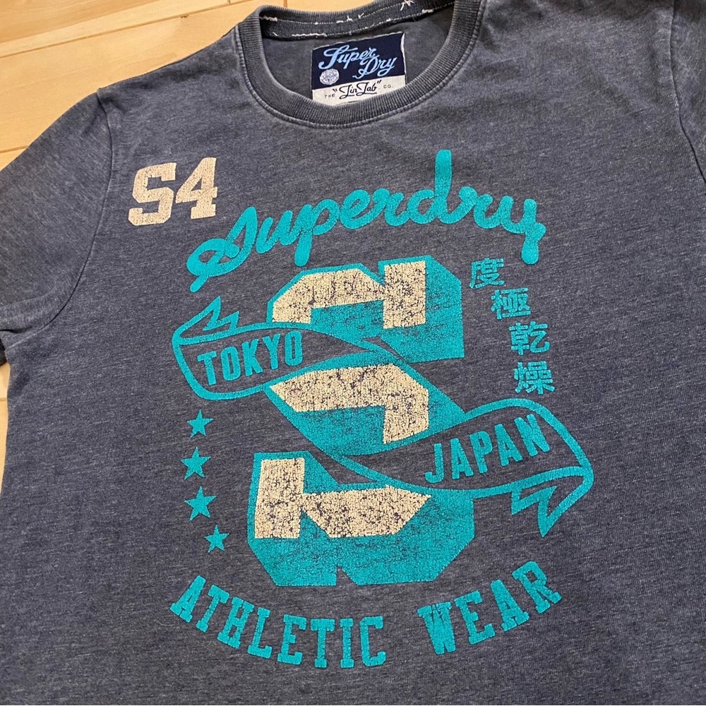 Superdry Men’s Jin Jab Co. Blue/Gray t-shirt, size M